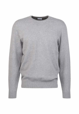 Pulovere - Pulover o-neck bumbac structurat barbati SEIDENSTICKER gri