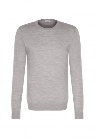 Pulovere - Pulover O-neck merino barbati SEIDENSTICKER Shaped gri
