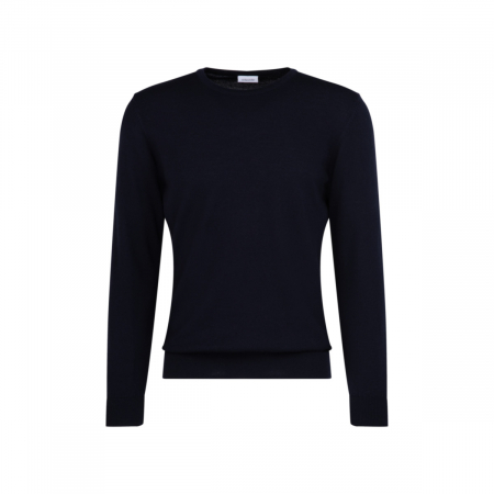 Pulovere - Pulover O-neck merino barbati SEIDENSTICKER Shaped bleumarin