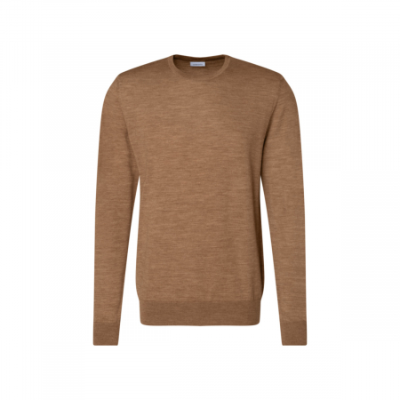 Pulovere - Pulover O-neck merino barbati SEIDENSTICKER Shaped bej
