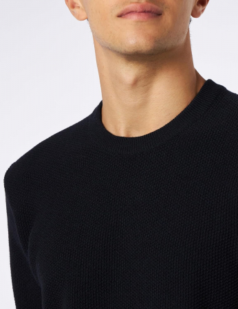 Pulover O-neck barbati merino structurat SEIDENSTICKER bleumarin [1]