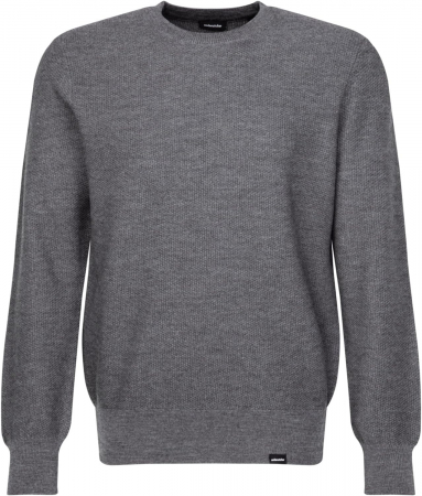 Pulovere - Pulover O-neck barbati merino structurat SEIDENSTICKER gri
