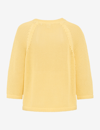 Pulover bumbac tricotat guler rotund femei BRAX NALA galben [2]