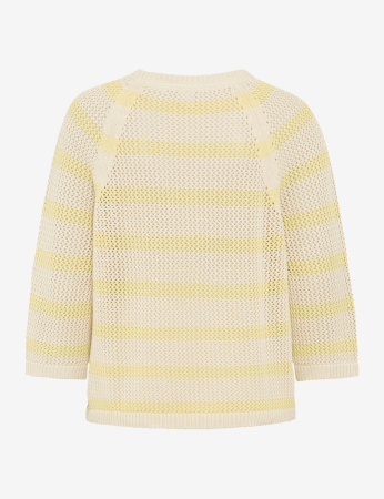 Pulover tricotat bumbac guler rotund femei BRAX NALA galben dungi [6]