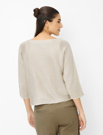 Pulover tricotat maneci 3/4 guker barca femei BRAX NALA crem [2]