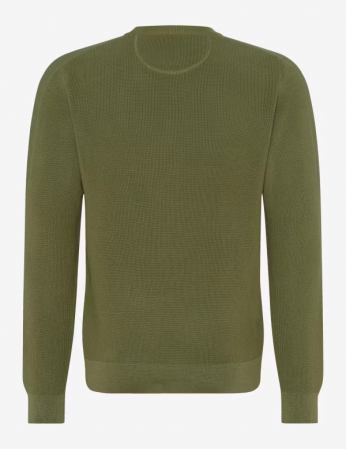 Pulover O-neck lana/bumbac barbati BRAX ROY kaki [1]
