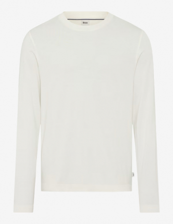 tricouri uni - Bluza  O-neck bumbac/modal barbati BRAX TIMON crem