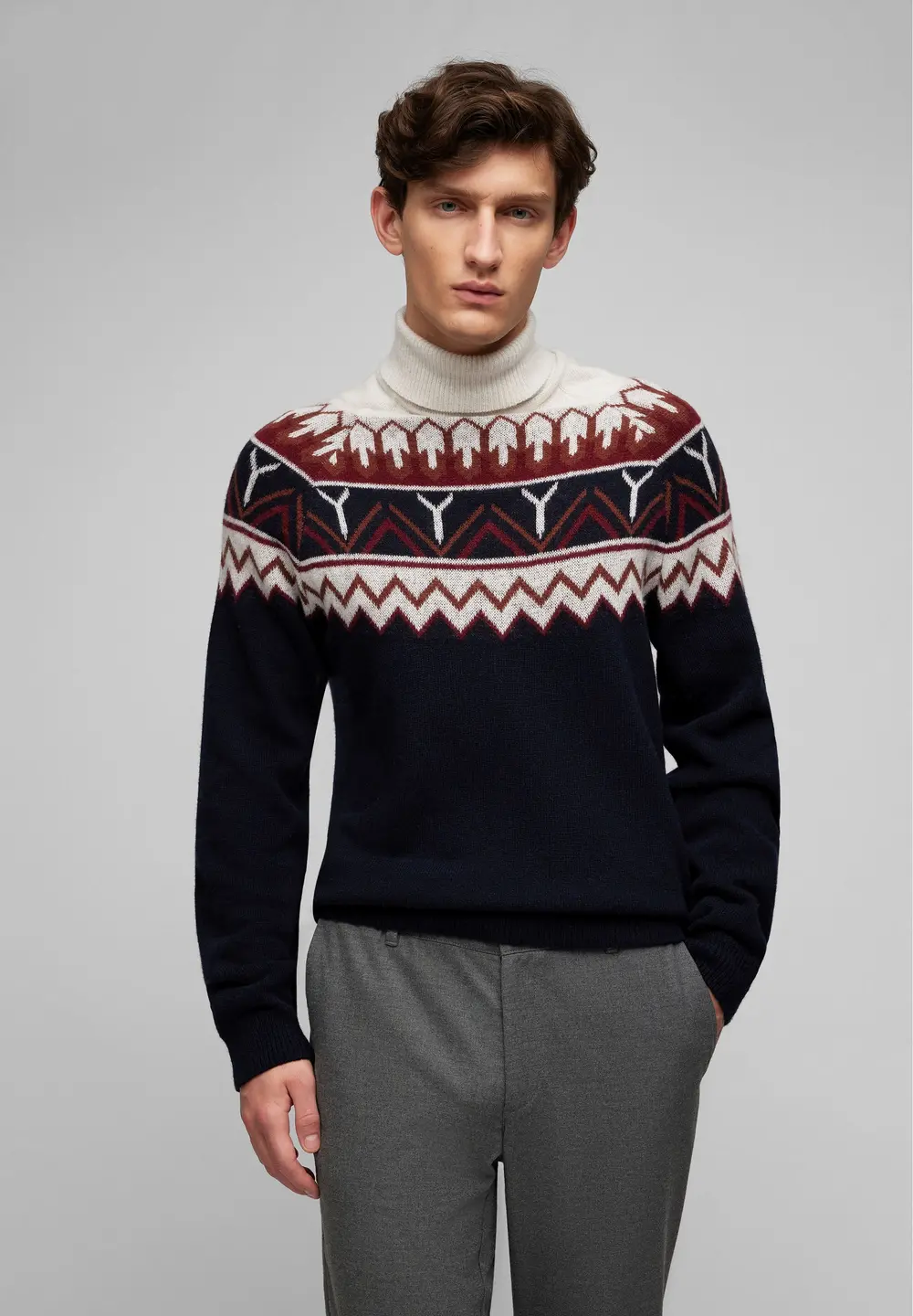 Pulover lana Roll Neck barbati HECHTER 65005-142814 multicolor [5]