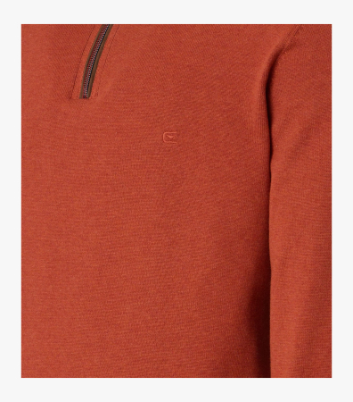 Pulover troyer fermoar 1/3 bumbac barbati CASA MODA 004410 corai inchis [3]