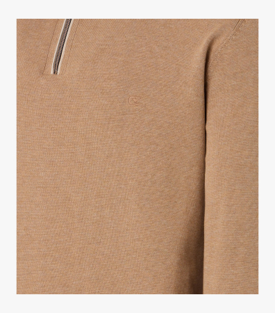 Pulover troyer fermoar 1/3 bumbac barbati CASA MODA 004410 maro deschis [3]