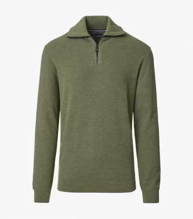 pulover cu fermoar - Pulover troyer barbati CASA MODA verde