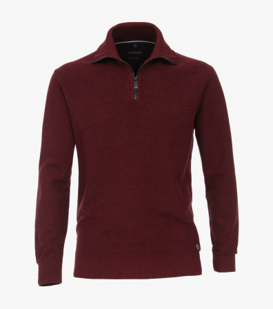 pulover cu fermoar - Pulover troyer barbati CASA MODA visiniu
