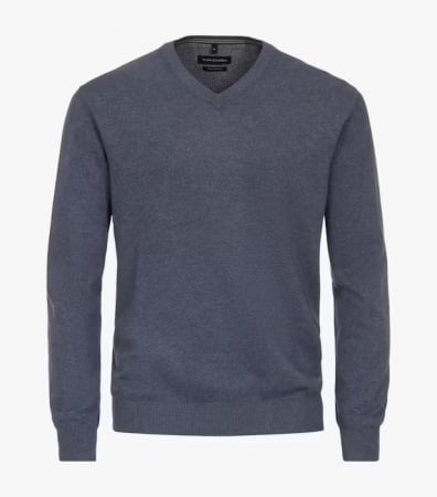 Pulovere - Pulover anchior bumbac Pima barbati CASA MODA 004430 gri albastrui