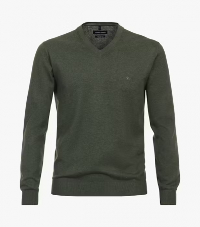 Pulovere - Pulover anchior bumbac Pima barbati CASA MODA 004430 verde inchis