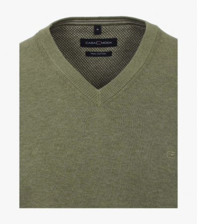 Pulover anchior bumbac Pima barbati CASA MODA 004430 verde trifoi [2]