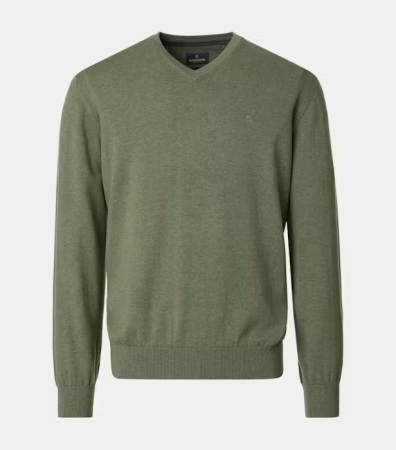 pulover guler la baza gatului - Pulover anchior bumbac Pima barbati CASA MODA 004430 verde