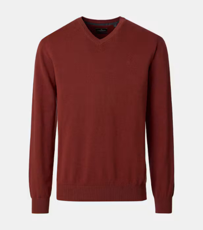 pulover guler la baza gatului - Pulover anchior bumbac Pima barbati CASA MODA 004430 caramiziu