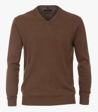 Pulovere - Pulover anchior bumbac Pima barbati CASA MODA 004430 maro inchis