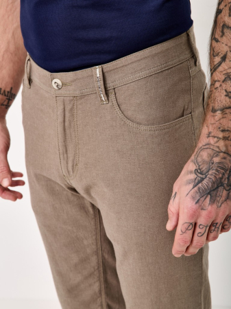 Pantaloni bumbac/in 5 buzunare barbati REDPOINT Milton bej [5]