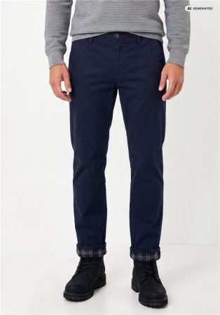 Pantaloni termici bumbac chino barbati REDPOINT Odessa Thermo bleumarin [1]