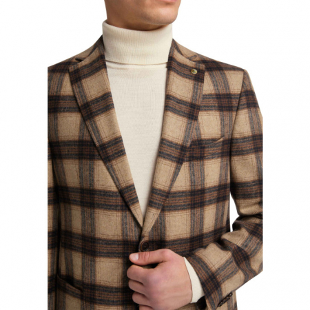 Sacou barbati CARL GROSS Tedrick ModernFit carouri camel/maro [2]