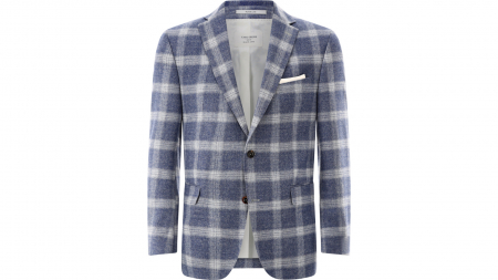 sacouri - Sacou barbati CARL GROSS ModernFit Tomson albastru carouri