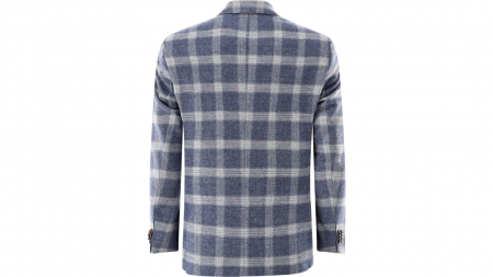 Sacou barbati CARL GROSS ModernFit Tomson albastru carouri [1]