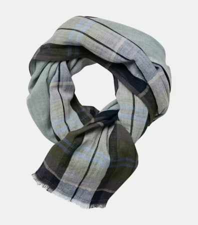 esarfe fulare manusi - Esarfa subtire bumbac barbati CASA MODA verde /bleumarin carouri
