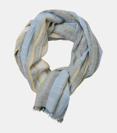 esarfe fulare manusi - Esarfa subtire bumbac barbati CASA MODA galben/bleu dungi