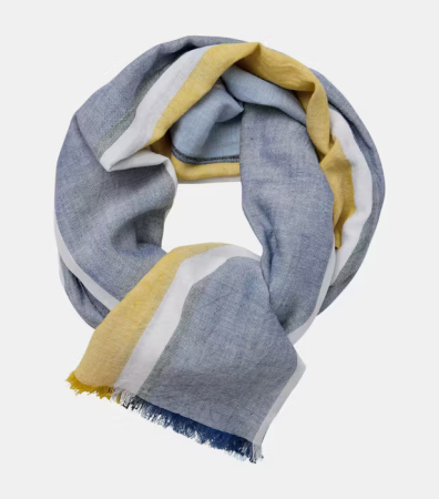 esarfe fulare manusi - Esarfa bumbac barbati CASA MODA  galben/bleu dungi