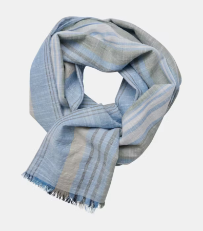 esarfe fulare manusi - Esarfa subtire bumbac barbati CASA MODA bleu/verde dungi