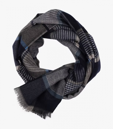 Accesorii - Fular barbati lana CASA MODA bleumarin carouri
