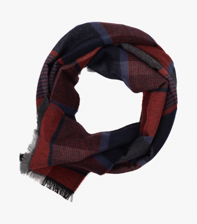 Accesorii - Fular barbati lana CASA MODA caramiziu carouri