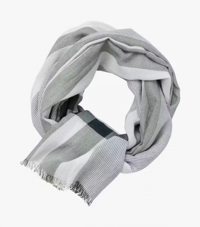 Accesorii - Esarfa subtire bumbac CASA MODA verde/gri dungi