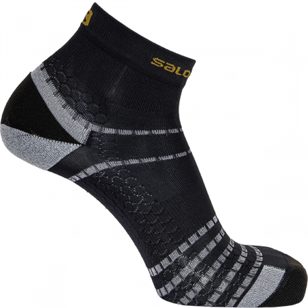 sosete sport - Sosete alergare unisex SALOMON NSO PRO MID DX+SX negre