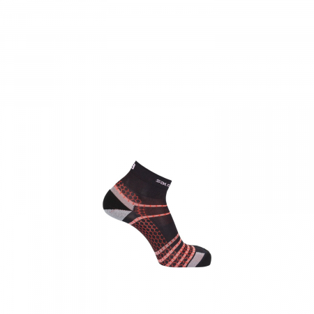 sosete sport - Sosete alergare unisex SALOMON NSO PRO MID DX+SX negru/rosu