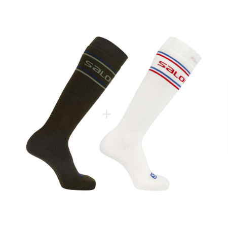 Outdoor - Set sosete schi unisex SALOMON 365 KNEE negru/alb - 2 perechi