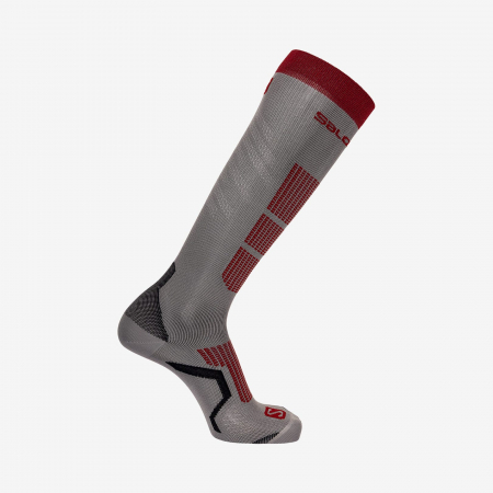 Outdoor - Sosete schi unisex SALOMON S/PRO DX+SX gri/rosu