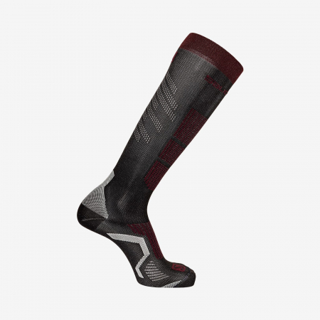 Outdoor - Sosete schi unisex SALOMON S/PRO DX+SX negru/visiniu