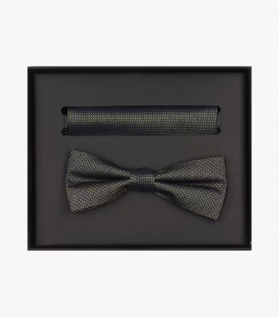 cravate papioane batiste bretele - Set papion si batista matase VENTI verde