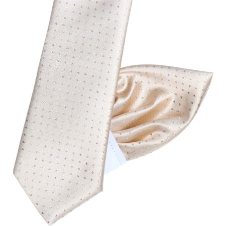 Accesorii - Set Cravata/Batista nunta LINTA  auriu  punctulete