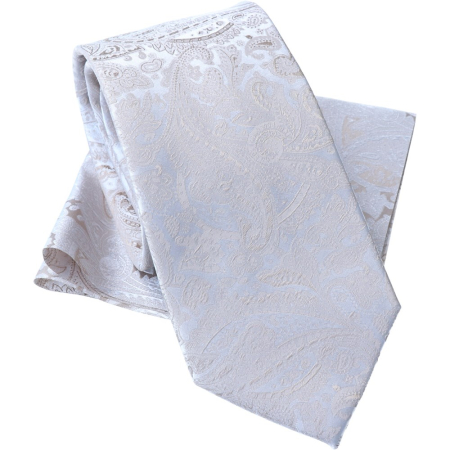 Accesorii - Set Cravata/Batista nunta LINTA bej paisley