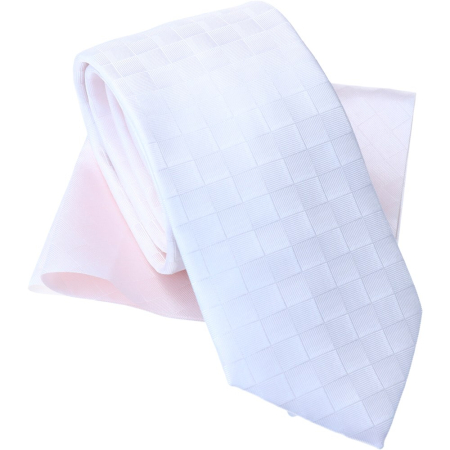 Accesorii - Set Cravata/Batista nunta LINTA  roz patratele