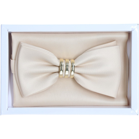 Accesorii - Set Papion/Batista nunta LINTA bej metal auriu