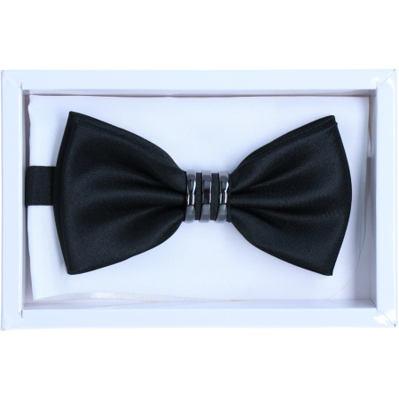 Accesorii - Set Papion/Batista nunta LINTA negru metal antracit