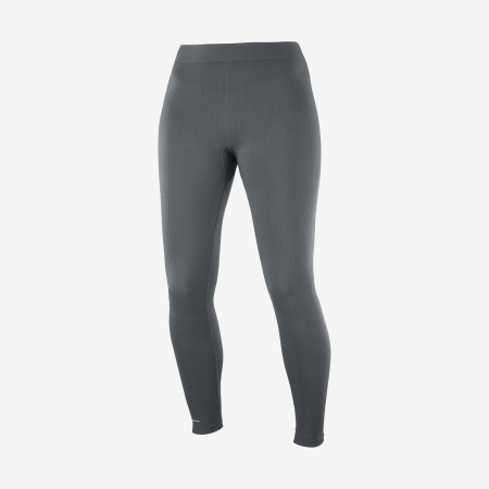 lenjerie termica - Colanti termici femei SALOMON ESSENTIAL WARM gri