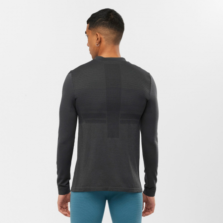 Bluza termica multisport lana barbati SALOMON ESSENTIAL WOOL negru [2]