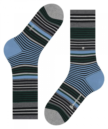 Sosete barbati BURLINGTON Stripe dungulite verde/bleu 40-46 [4]