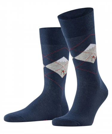 sosete - Sosete barbati BURLINGTON Winter Wonderland bleumarin  40-46