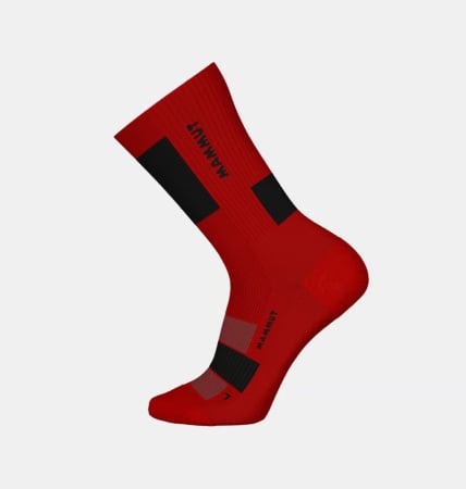 sosete sport - Sosete drumetie merinos barbati MAMMUT Lightweight Mountaineering rosu inchis/negru